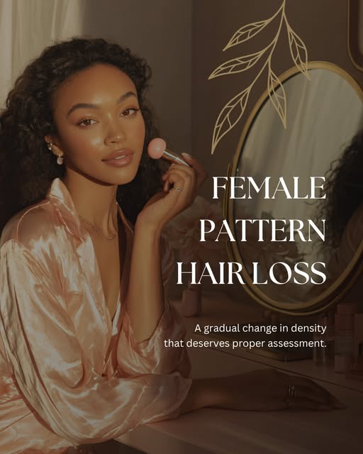 Not all thinning in women has the same cause. 🌿

Female pattern hair loss is one possible explanati