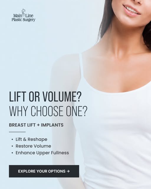 A breast lift with implants can help reshape the breasts while restoring volume and enhancing upper-