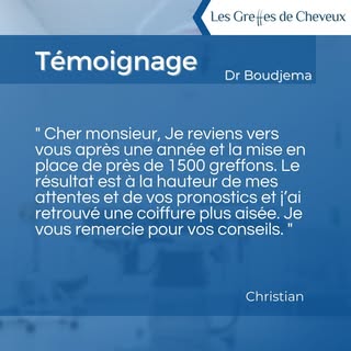 💬 Christian nous livre son témoignage suite à une greffe de cheveux effectuée chez le Docteur Boudj