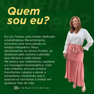 Eu sou Tereza, uma mulher dedicada e batalhadora. Recentemente, encontrei uma nova paixão na terapia
