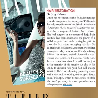 Exciting news! 🎉 Our very own Dr Greg Williams has been featured in this year’s prestigious Tatler 