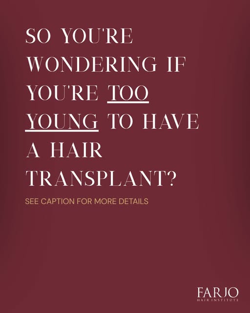 Am I too young to have a hair transplant? 🤔 

It’s one of the most common questions we’re asked and