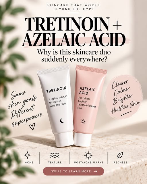 ‼️ Why has tretinoin + azelaic acid become such a viral duo? 

Swipe to learn more ➡️

#viralskincar