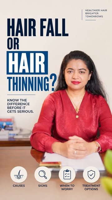 Hair fall ≠ hair thinning.
Seeing more hair on your comb doesn’t always mean you’re losing density. 