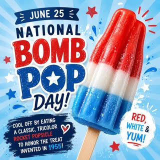 ☀️🚀 National Bomb Pop Day is here! ❤️🤍💙

Nothing says summer quite like a classic red, white, and