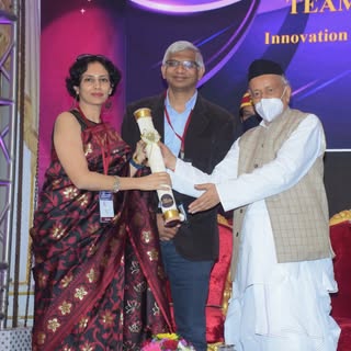 Proud to be awarded for the QR678 hair growth innovation at Raj Bhavan, by the Governor of Maharasht