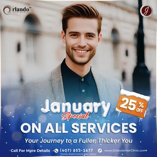 🎉🎄🎁January Special🎁🎄🎉

Exciting Announcement! At Orlando Hair Clinic, we're dedicated to helpi