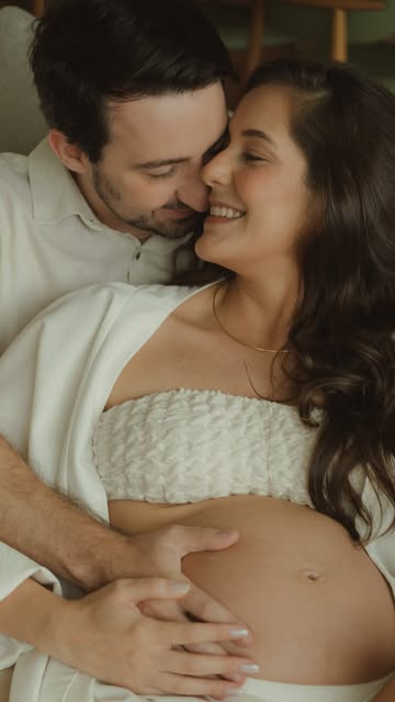 Não podia deixar de registrar esses momentos emocionantes, contando do nosso baby para família e ami