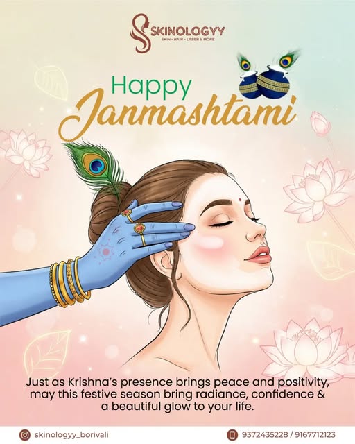 🦚✨ May Lord Krishna bless you with happiness, peace & a radiant glow! 💙

Happy Janmashtami from Sk