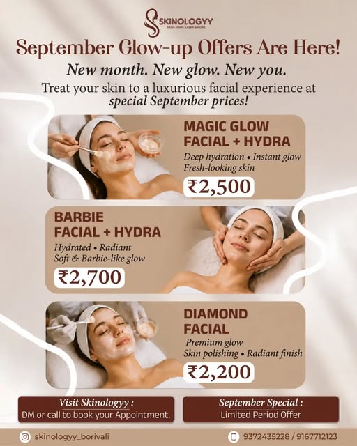 Treat yourself to our exclusive September Facial Specials, designed for a luxurious skincare experie