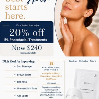✨ Say hello to brighter, healthier skin this July!

For a limited time, enjoy 20% OFF IPL Photofacia
