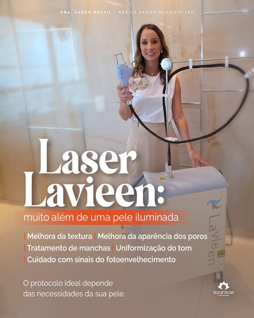 Eu gosto do Laser Lavieen porque ele permite cuidar de diferentes necessidades da pele em um mesmo t