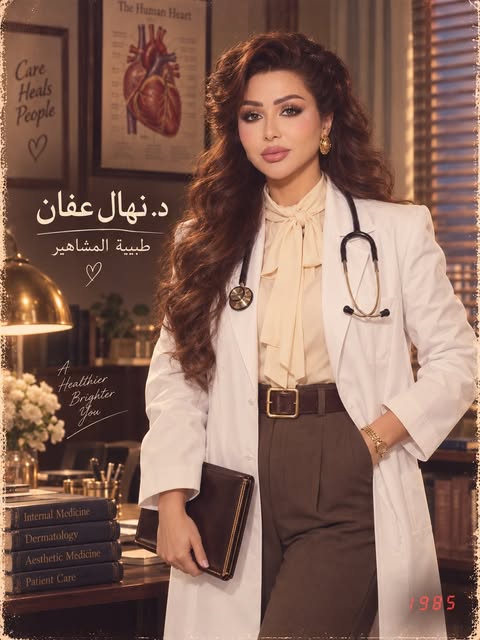 Back to the 80s with Dr. Nihal 🪩✨ #80s #viral #trend #dermatology #تجميل
