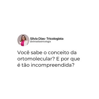 O conceito da ortomolecular aplicada à saúde precisa ser lapidada com as devidas informações.🔍
.
A 