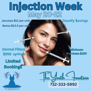 🎉 Ready to turn back time? The Youth Fountain Injection Week is here! 🕰️✨
Mark your calendars for 