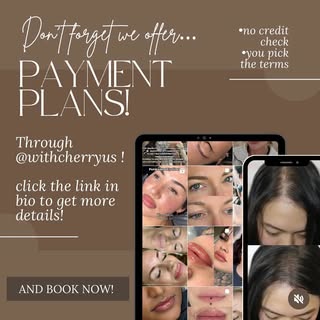 Don’t forget we offer payment plans through Cherry! 

#microblading #brows #pmu #powderbrow #ombrebr