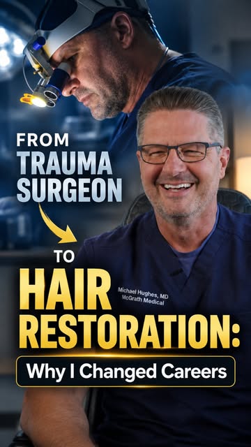 Dr. Hughes went from military trauma surgeon to hair restoration surgeon.

And it almost didn’t happ