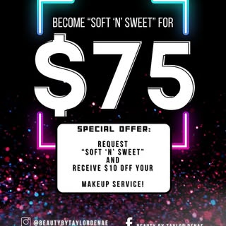 Hey Beauties💜 

We have a SEPTEMBER DEAL going on for makeup!🥳💕

Get $10-OFF your "Soft 'n' Sweet