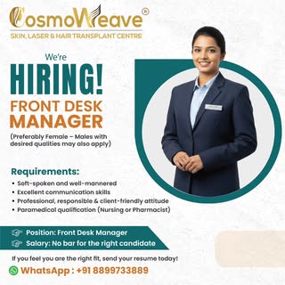 WhatsApp on 8899733889 or email at cosmoweave@gmail.com