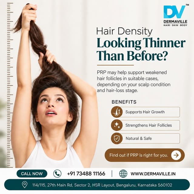 Hair thinning can happen gradually — but early attention can make a difference. ✨

PRP therapy may h