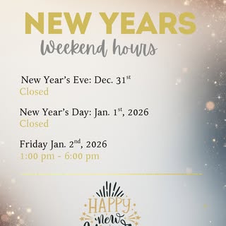We hope everyone had a beautiful and blessed Christmas weekend. We will be open Jan. 2nd 2026. 

We 