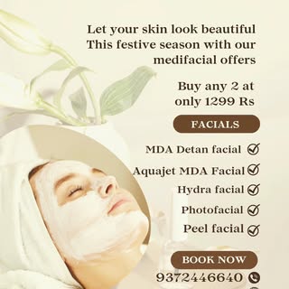 Let your skin dazzle with our medifacials this festive season
Offers closes soon 
Hurry up !