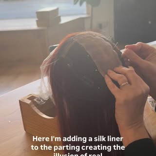 It’s the final touches that make al the difference. Here I’m adding a silk liner to the parting, cre