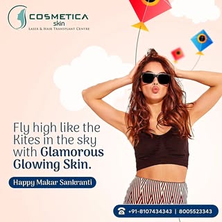 ✨ Wishing everyone a radiant Makar Sankranti from Cosmetica Skin & Hair Clinic, Jaipur! 🌞 May the s