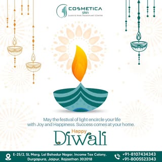 🌟 **Wishing You a Radiant Diwali from Cosmetica Skin & Hair Transplant Clinic!** 🌟

As we light up