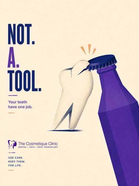 🦷✨ Your teeth are meant to help you smile, eat, and speak not open bottles! 😬🚫

Use the right too