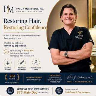 Restore Your Hair 
with the Hair Restoration Expert, 
Dr. Paul J. McAndrews