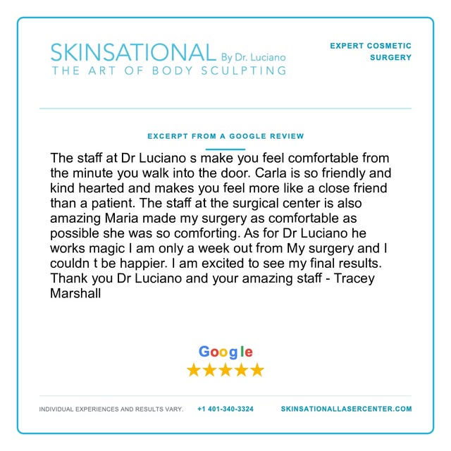 The staff at Dr Luciano s make you feel comfortable from the minute you walk into the door. Carla is
