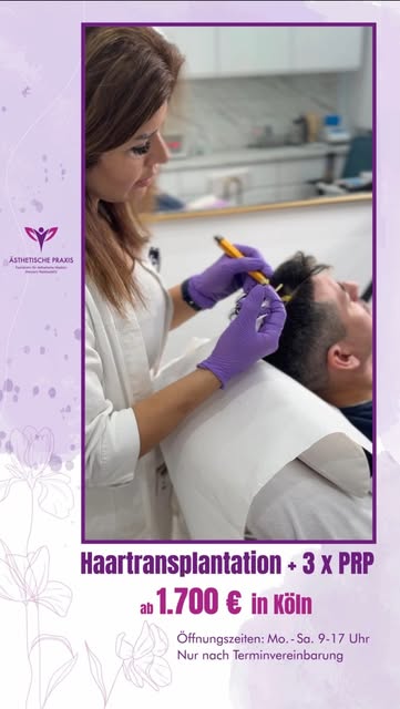Haartransplantation + 3 PRP-Behandlungen in Köln

Sie interessieren sich für eine Haartransplantatio