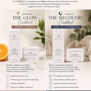 Meet your new skincare cocktails! 

The Glow Cocktail
Surge + Pure C
Hydrate • Brighten • Protect
Th