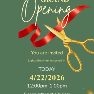 GRAND OPENING TODAY! Light refreshments will be served✨ 12pm-1pm (Ribbon Cutting at 12:15pm)📍2609 J