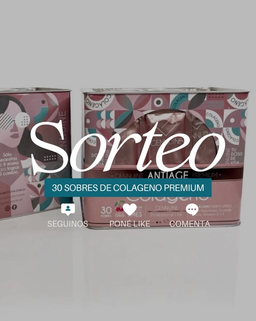 ATENCIÓN ✨
✅Largamos sorteo!
Sorteamos una caja con 30 sobres de colageno antiage premium GENNUINE ⭐