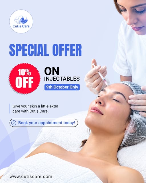 SPECAL OFFER ALERT! 🚨

Get 10% OFF on all injectables, but only for ONE DAY! ⏳

Mark your calendars