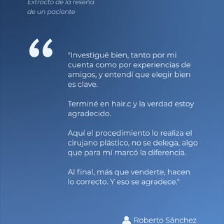 Elegir dónde realizar un trasplante capilar es una decisión importante. Nos da gusto saber que pacie