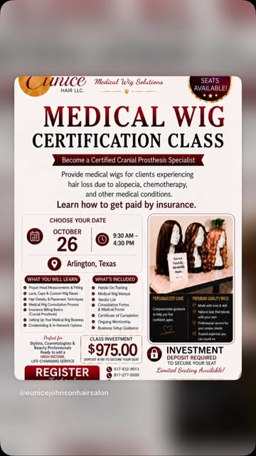 GET YOUR  MEDICAL CREDENTIALS TO HELP PATIENTS WITH MEDICAL HAIR LOSS. 
2 Day ZOOM Class and Free 30