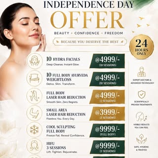 🇮🇳✨ This Independence Day, set yourself free to glow! ✨🇮🇳

Celebrate the Freedom of Confidence w