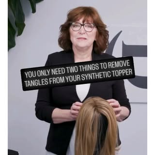 Remove tangles from your synthetic topper with just two essentials you should always have in your ba