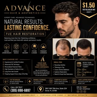 ✨ Restore Your Hair. Restore Your Confidence. ✨

At Advance Hair & Aesthetics, we specialize in adva