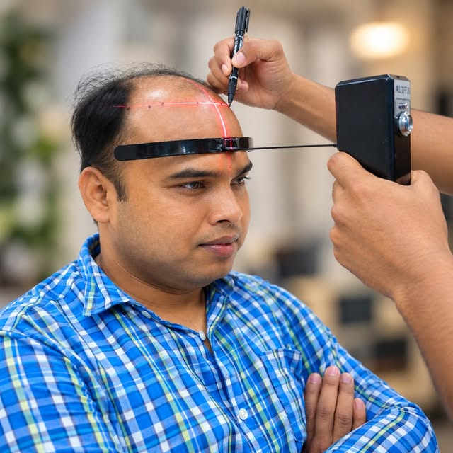 🔥 হেয়ার ট্রান্সপ্লান্টের আগে লেজার মেশিনে Hairline Design—এটা কি শুধু দেখানোর জন্য? নাকি এর পেছনে আ
