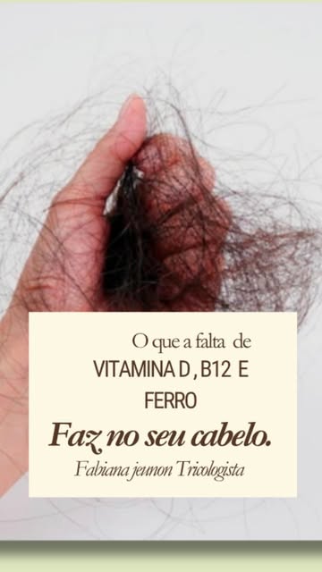 Queda de cabelo
​Tricologista
​Saúde capilar
​Vitamina B12
​Vitamina D
​Deficiência de ferro
​Zinco 