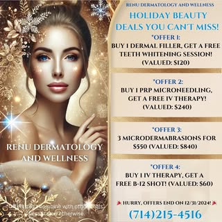 ❄️☃️Look and feel your best this holiday season! 
Call us today to book your holiday glow-up! 
#Derm
