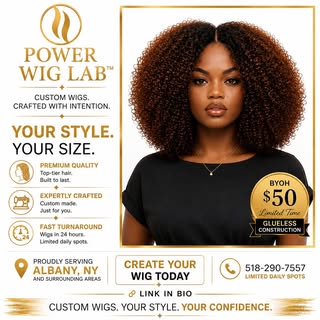 ✨ CUSTOM WIGS. CRAFTED WITH INTENTION. ✨

Your perfect wig starts here.

At Power Wig Lab™, we creat
