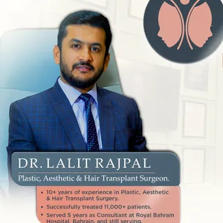Meet Dr. Lalit Rajpal ✨
Plastic, Aesthetic & Hair Transplant Surgeon | 10+ years of expertise | 11,0