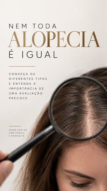 Nem toda queda de cabelo é igual. 

Existem diferentes tipos de alopecia, e cada uma pode ter uma ca