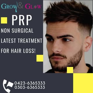 PRP, the latest non-surgical treatment for hair loss to regrow. 
Get the best PRP and other SKIN tre