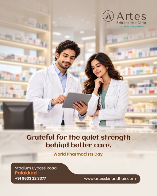 World Pharmacists Day 

📍 Artes Skin & Hair Clinic
Stadium Bypass Road, Palakkad
📞 Book Your Appoi